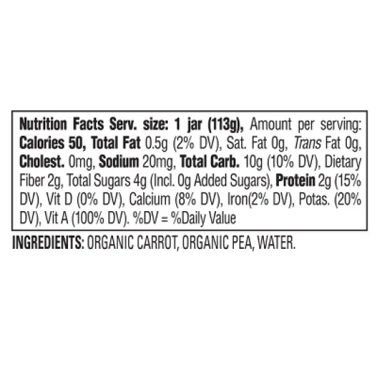 Happy Baby Organics Clearly Crafted Stage 2 Carrots & Peas Jar - 4oz image {4}