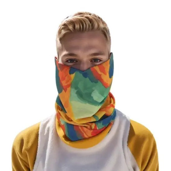 Unique Bargains Sunscreen Cloud Pattern Face Scarf Mask Orange 1 Pc image {3}