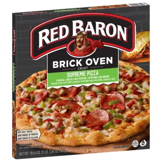 Red Baron Supreme Brick Oven Crust Frozen Pizza - 18.64oz image {2}