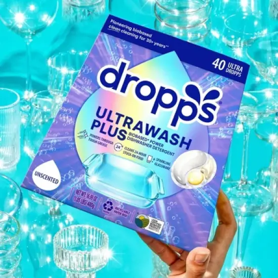 Dropps Dish UltraWash Plus Biobased Detergent Pods - Unscented - 40ct image {10}