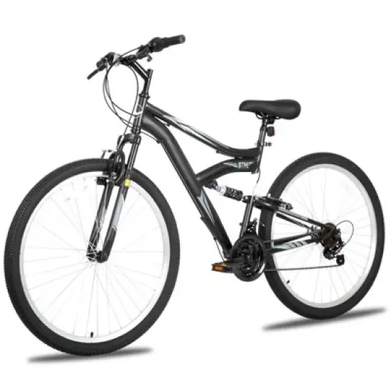 hykolity 27.5 inch Mountain Bike MTB Outdoor Bicycle Cycling 18 Speed Sport Bikes Trail Off Road Full Suspension for Adult Men Unisex Black image {6}