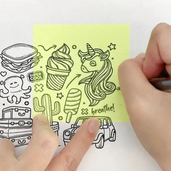 Wrapables Transparent Sticky Notes, Waterproof Self-Adhesive Memos for Home, School, Office (Set of 5), Multicolor image {5}