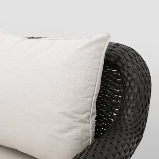 Ariel 5pc Wicker Rocking Chairs and Fire Pit Set - Dark Brown/Beige - Christopher Knight Home image {3}