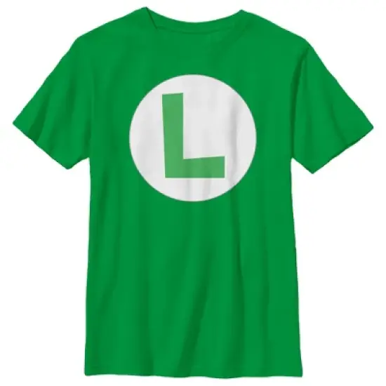 Boy's Nintendo Luigi Circle Icon T-Shirt image {3}