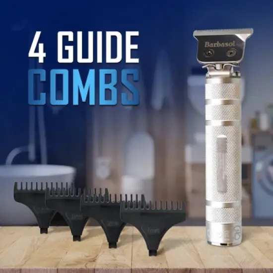 Barbasol Rechargeable Zero-Gapped Hanging T-Blade Trimmer with 3 Guide Combs - 7ct image {7}