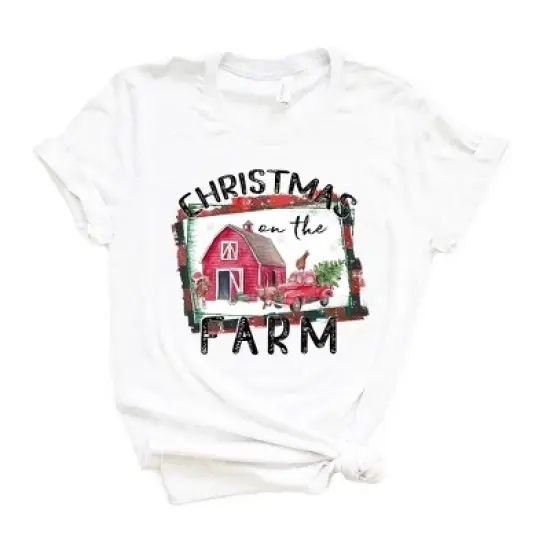 Simply Sage Market Women's Christmas On The Farm Barn Short Sleeve Graphic Tee image {4}