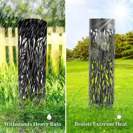 Bell + Howell Black Bollard Pathway Lights Solar Powered - Pack of 4 image {4}
