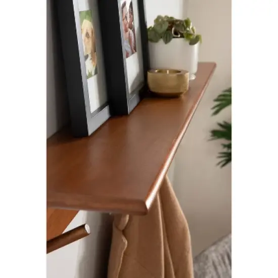 36" x 5" Alta Wood Shelf with 5 Posts Walnut Brown - Kate & Laurel All Things Decor image {7}