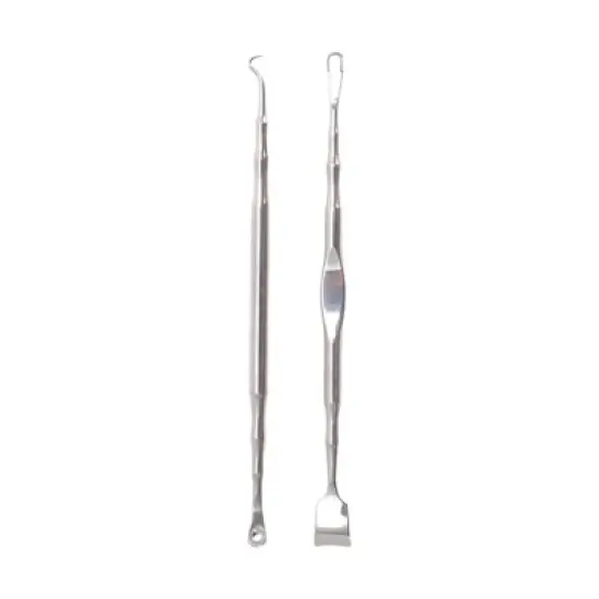 Unique Bargains Hook Tip Pimple Extractor 5.11" Silver Tone 1 Set image {6}