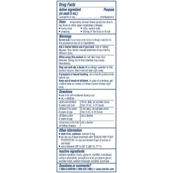 
Children's Claritin Loratadine Allergy Relief 24 Hour Non-Drowsy Grape Liquid image {10}