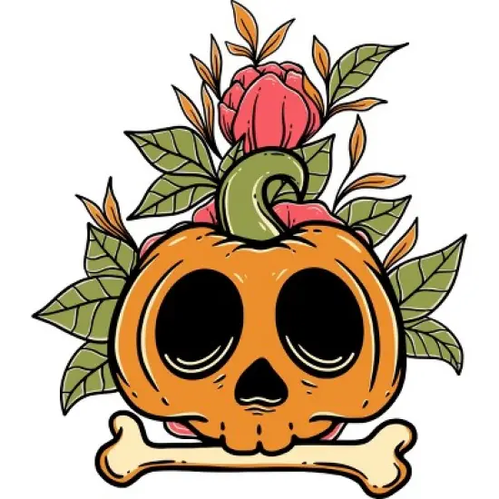 Boy's Design By Humans Halloween with Rose Illustration By rukurustudio T-Shirt image {1}