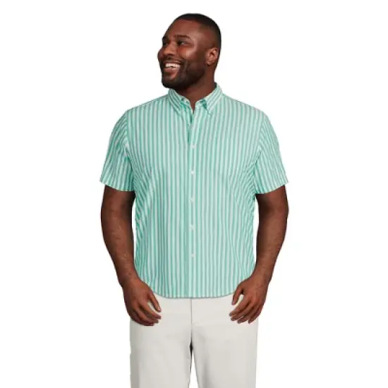 Lands' End Men's Traditional Fit Short Sleeve Essential Lightweight Poplin image {9}