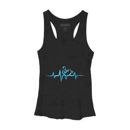 Women's Design By Humans Music Clef Heart Beat Treble Base By BaoMinh Racerback Tank Top image {2}