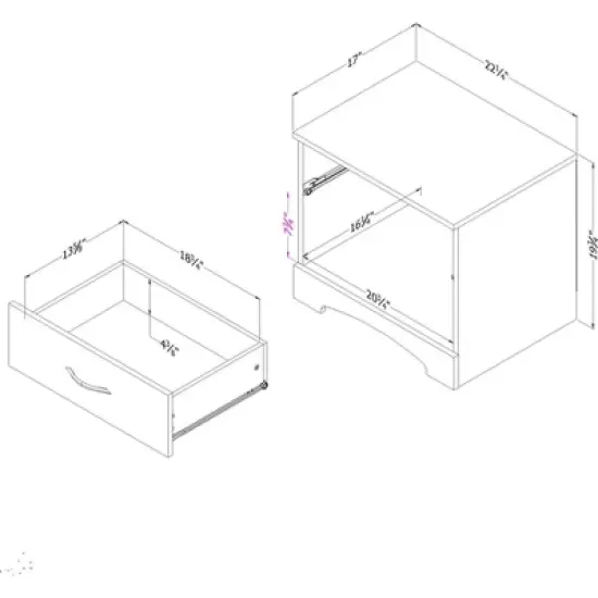 Step One 1 Drawer Nightstand - South Shore image {7}