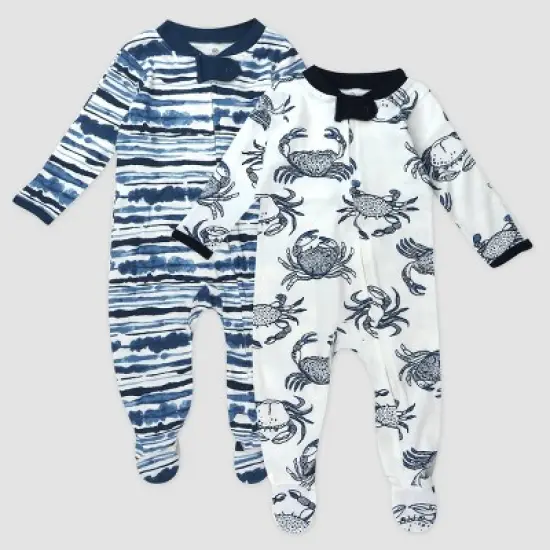 Honest Baby 2pk Crabs Sleep N' Play - Navy Blue image {3}