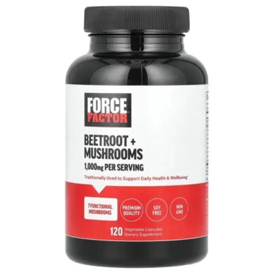 Force Factor Beetroot + Mushrooms, 120 Vegetable Capsules image {3}