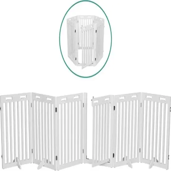 Arf Pets 30.5" Tall Freestanding 6-Panel Folding Dog Gate image {6}