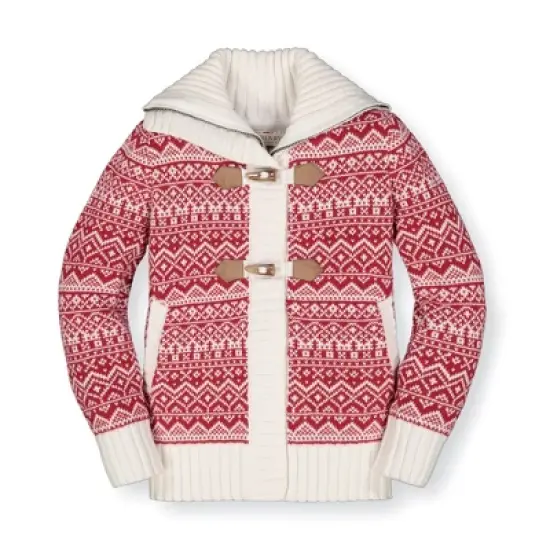Hope & Henry Girls' Organic Cotton Toggle Sweater Cardigan with Zip, Infant image {7}