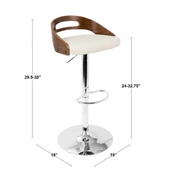 Set of 2 Cassis Mid-Century Modern Adjustable Barstool - LumiSource image {10}
