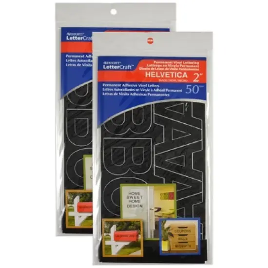 Westcott&reg; LetterCraft Permanent Vinyl Lettering, Helvetica, 2-Inch, Black, 116 Per Pack, 2 Packs image {4}
