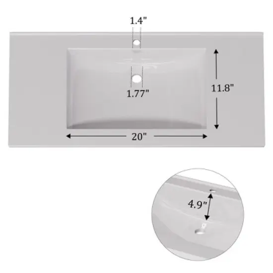 HYLEORY 36" Bathroom Vanity with Basin, Bathroom Storage Cabinet with Two Doors and open shelf, Solid Frame image {11}