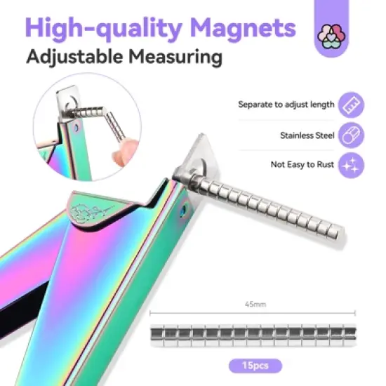 Saviland Photochromic Nail System: Magnetic-Guide Clipper w/Surgical Steel Blades - 15-Pc Artist's Precision Trimmer Kit. image {5}