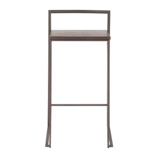 Set of 2 Fuji Industrial Stackable Barstools - LumiSource image {5}