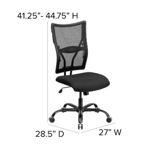 HERCULES Series 400 lb. Capacity Big & Tall Executive Swivel Office Chair Black Mesh - Flash Furniture image {4}