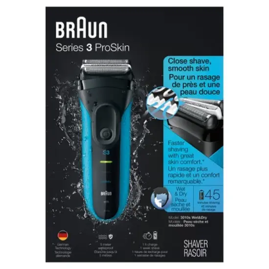 Braun Series 3-310s Men's Rechargeable Wet & Dry Electric Foil Shaver image {9}