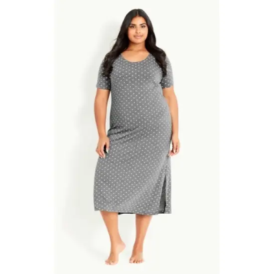 Women's Plus Size  Heart Night Dress - grey | EVANS image {3}
