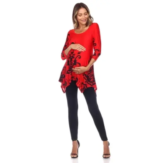 Maternity Plus Size 'Ganette' Tunic - White Mark image {3}
