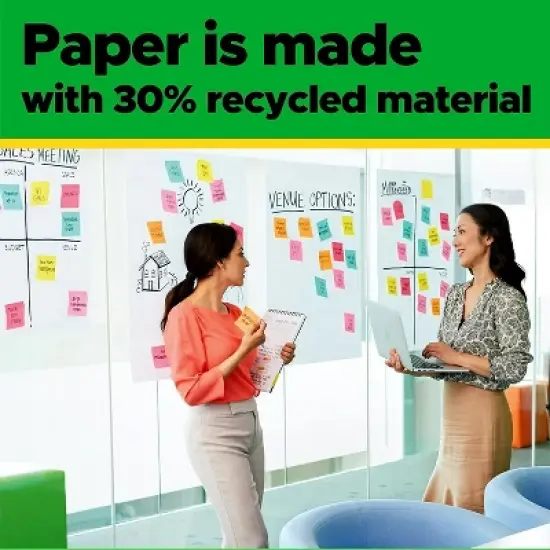 Post-it Recycled Super Sticky Wall Easel Pad 25" x 30" 30 Sheets/Pad 8 Pads/Pack (559RP-VAD8) image {2}