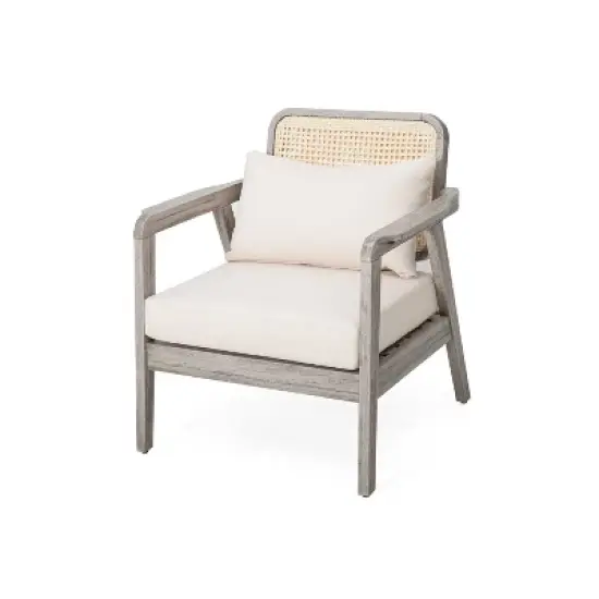 Christopher Knight Home Ursa Outdoor Patio Club Chairs Acacia Wood Gray image {3}