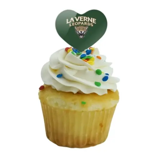 University of La Verne Primary Logo Heart Love Cupcake Picks Toppers Decoration Set of 6 image {4}