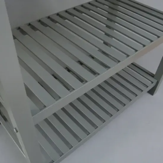 Kitchen Island with Two Shelves Natural/Gray - Flora Home image {7}