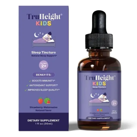 TruHeight Kids Sleep Tincture Ages 2+ (Watermelon Flavor) - Babies, Toddlers & Kids Natural Sleep Aid - Baby, Toddler, Child Melatonin 2 Year Old+ image {8}