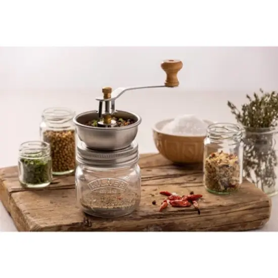 Kilner Seasoning Grinder, Refillable Glass Spice Mill with Stainless Steel Grinder image {4}