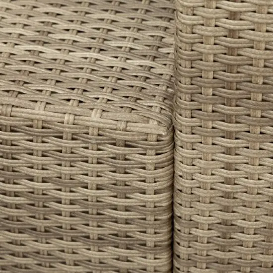 5pc Wicker Patio Seating Set with Cushions - Brown/Beige - GODEER image {12}