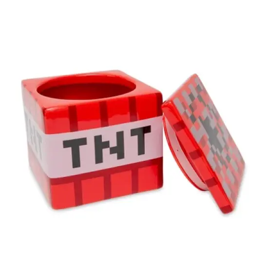 Ukonic Minecraft TNT Block Ceramic Cookie Jar Container | 6 Inches Tall image {1}