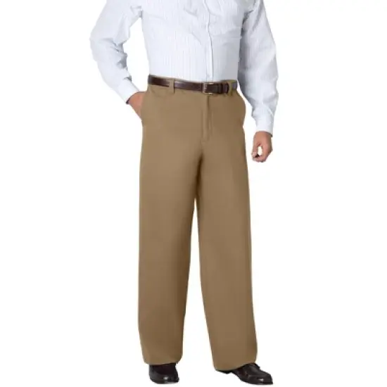 KingSize Men's Big & Tall WRINKLE-FREE PANTS WITH EXPANDABLE WAIST, WIDE LEG image {3}