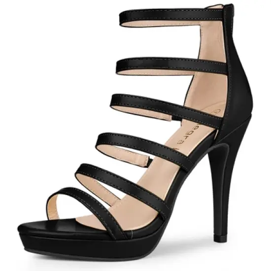 Allegra K Women's Platform Gladiator Strappy Stiletto Heel Sandals image {6}
