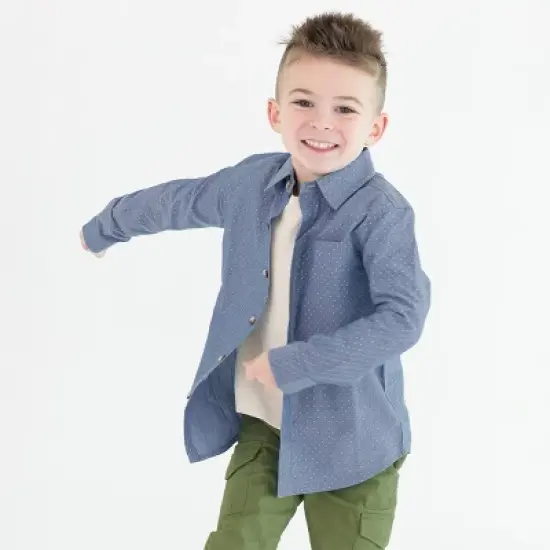 RuggedButts Toddler Boys Long Sleeve Button Down Shirt image {2}