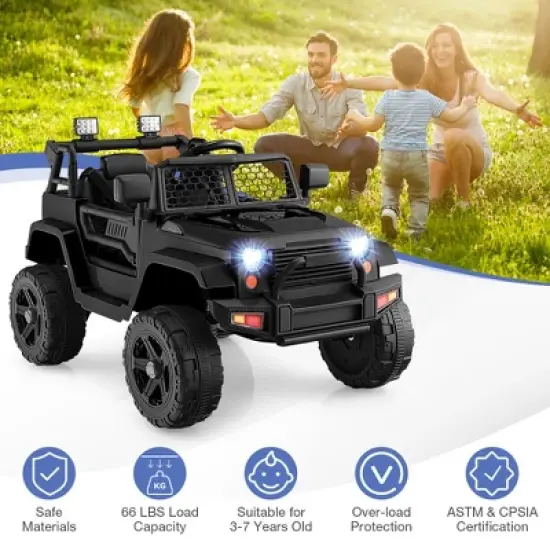 Costway 12V Kids Ride On Truck Car Electric Vehicle Remote w/ Music & Light image {4}
