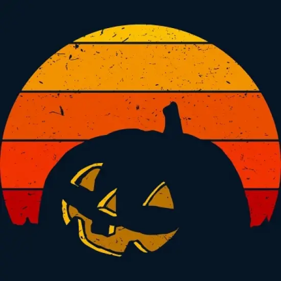 Boy's Design By Humans Vintage Retro Sunset Halloween Pumpkin I By lemonpepper T-Shirt image {1}