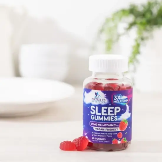 Sleep Gummies with Melatonin Sleep Gummy - 12 mg Melatonin, Natural Melatonin Gummy, Occasional Sleep Support - 60 Gummies By Nature's Nutrition image {7}