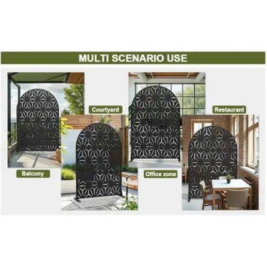 Lirago Outdoor Privacy Fence Panels 72 in Galvanized Metal image {3}