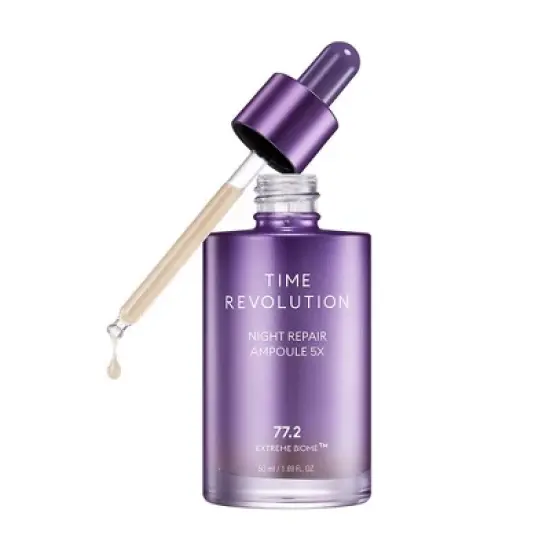 Missha Time Revolution Night Repair Ampoule 5x Serum (1.69 oz) 77.2 Extreme Biome | intensely repair & revitalize face skin while you sleep image {5}