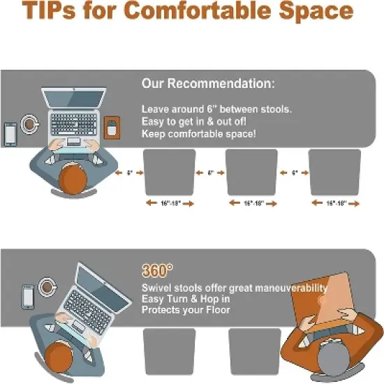 Hywela Bar Stools, Modern PU Leather Adjustable Swivel Barstools, Armless Kitchen Island Counter Bar Stools with Bigger Base, Set of 2,Stylish- The Pop Home image {6}