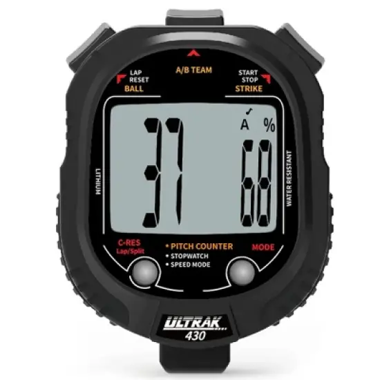 Ultrak 430 Pitch Counter & Pitch Speed with 2 Memory Stopwatch - Black image {2}