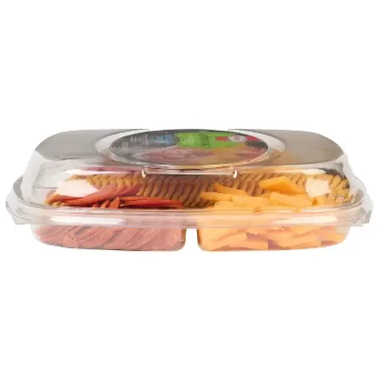 Hormel Gatherings Hard Salami, Pepperoni, Cheese & Crackers Charcuterie Party Tray - 28oz image {1}